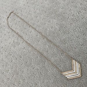 Silver and gold long statement necklace